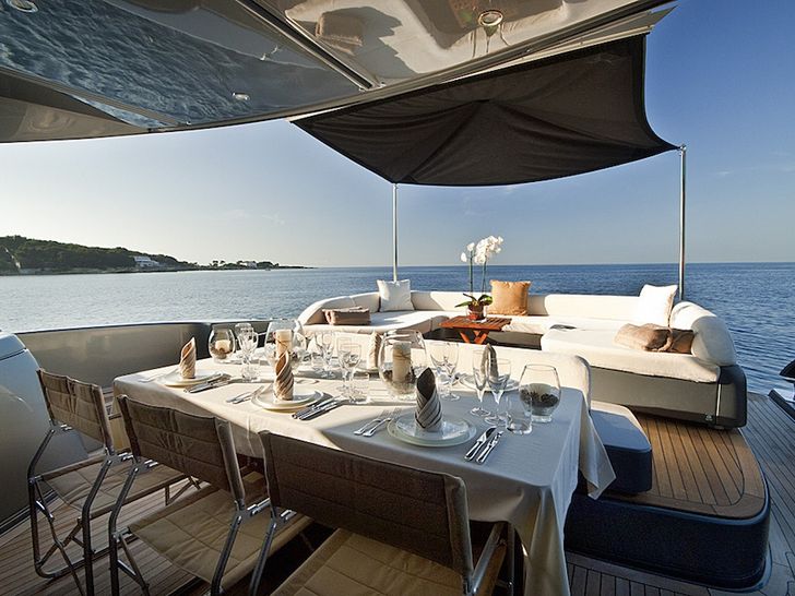 RHINO A Riva Domino 86 Luxury Motoryacht Al Fresco Dining