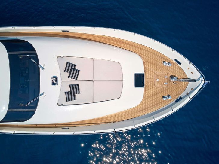 RUBY Tecnomar Velvet 83 - top aerial shot of the foredeck RUBY Tecnomar Velvet 83 - top aerial shot of the foredeck