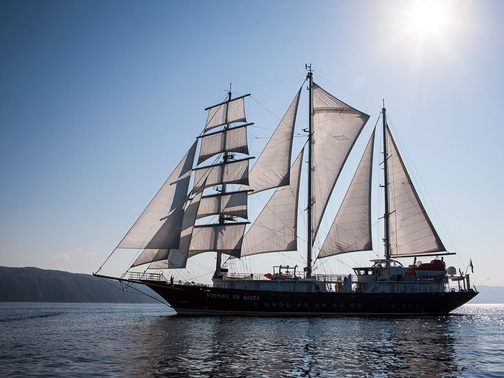 RUNNING ON WAVES - 209` Segel Masten Yachten RUNNING ON WAVES - 209` Segel Masten Yachten