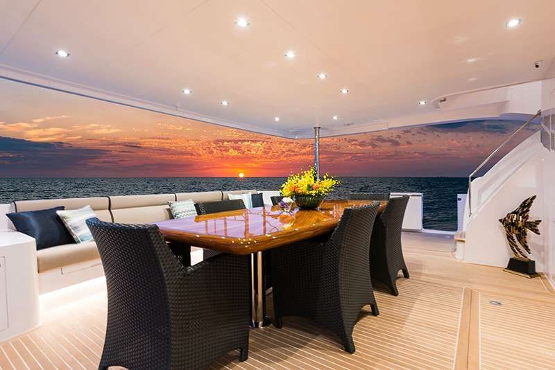 aft deck dining area
