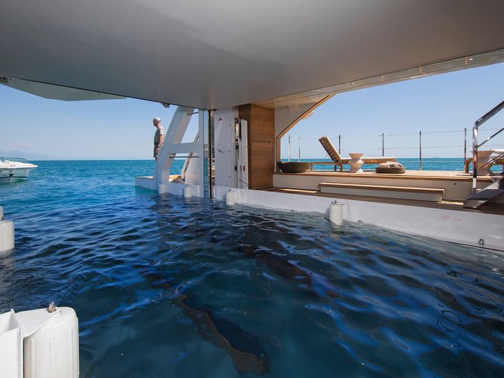 SEVEN SINS San Lorenzo 52m Steel Luxury Superyacht Garage SEVEN SINS San Lorenzo 52m Steel Luxury Superyacht Garage