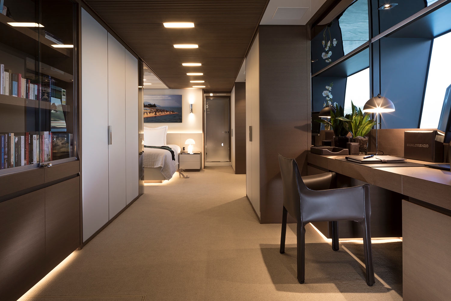 SEVEN SINS San Lorenzo 52m Steel Luxury Superyacht Master Cabin