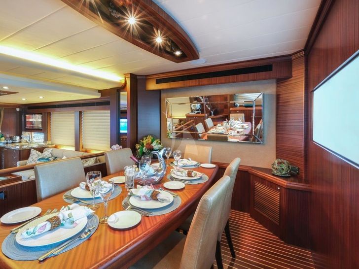 Crewed Motor Yacht Dining Area Crewed Motor Yacht Dining Area
