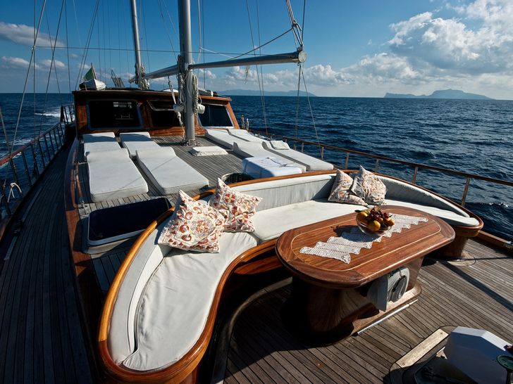 SILVER STAR Amalfi Coast Gulet Charter Lounging SILVER STAR Amalfi Coast Gulet Charter Lounging
