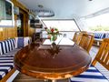 dining table on aft deck