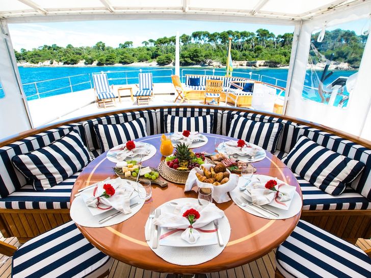 al fresco dining area on main deck