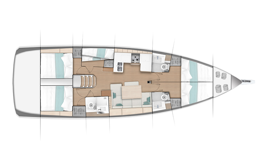 Charter Yacht Sun Odyssey 490 - 4 + 1 cabins(4 double 1 bunk)- 2019 - Portisco