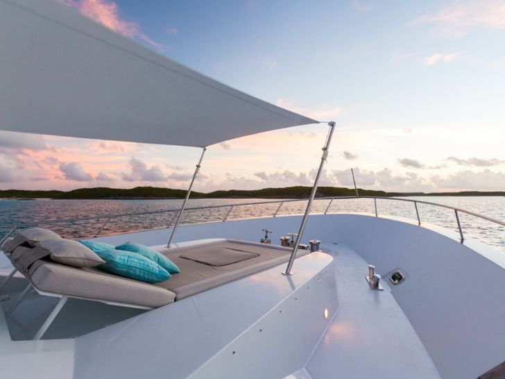 UNBRIDLED - Crescent 116,bow deck lounge UNBRIDLED - Crescent 116,bow deck lounge