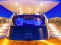 UNBRIDLED - Crescent 116,aft deck at night UNBRIDLED - Crescent 116,aft deck at night