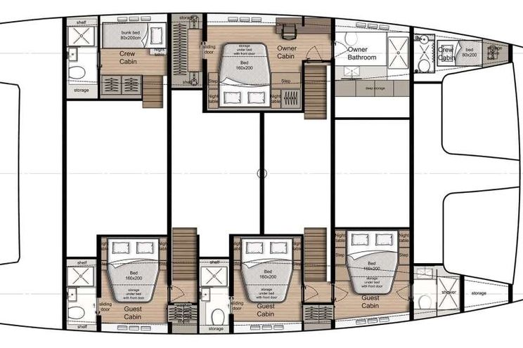 Layout for VULPINO - yacht layout