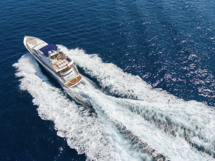 WINNING STREAK 2 Sunseeker 94 - cruising aerial shot WINNING STREAK 2 Sunseeker 94 - cruising aerial shot