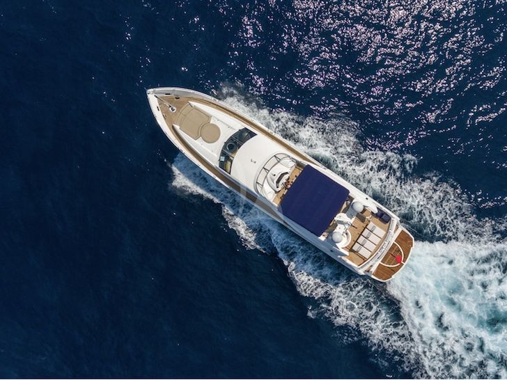 WINNING STREAK 2 Sunseeker 94 - cruising top aerial shot WINNING STREAK 2 Sunseeker 94 - cruising top aerial shot