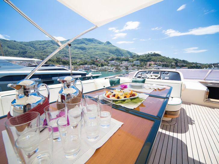 ZIA CANAIA Riva Opera 80 - flybridge dining area ZIA CANAIA Riva Opera 80 - flybridge dining area