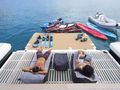 CRAZY HORSE Lagoon 78 - aft swim platform with the water toys CRAZY HORSE Lagoon 78 - aft swim platform with the water toys