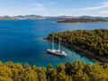 ALESSANDRO I Custom Sailing Yacht 40m - anchored near an island ALESSANDRO I Custom Sailing Yacht 40m - anchored near an island