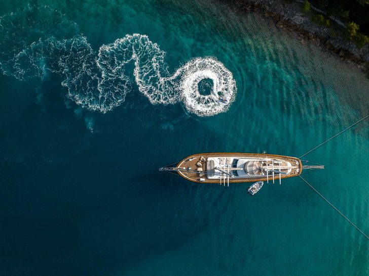 ALESSANDRO I Custom Sailing Yacht 40m - top aerial shot ALESSANDRO I Custom Sailing Yacht 40m - top aerial shot