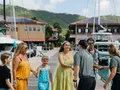 AQUANIMITY Dufour 48 - guests being welcomed aboard AQUANIMITY Dufour 48 - guests being welcomed aboard