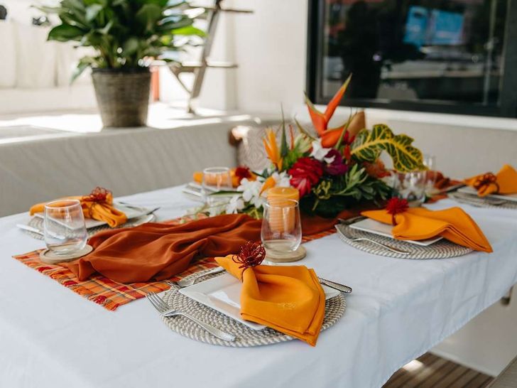 AQUANIMITY Dufour 48 - aft deck alresco dining area AQUANIMITY Dufour 48 - aft deck alresco dining area