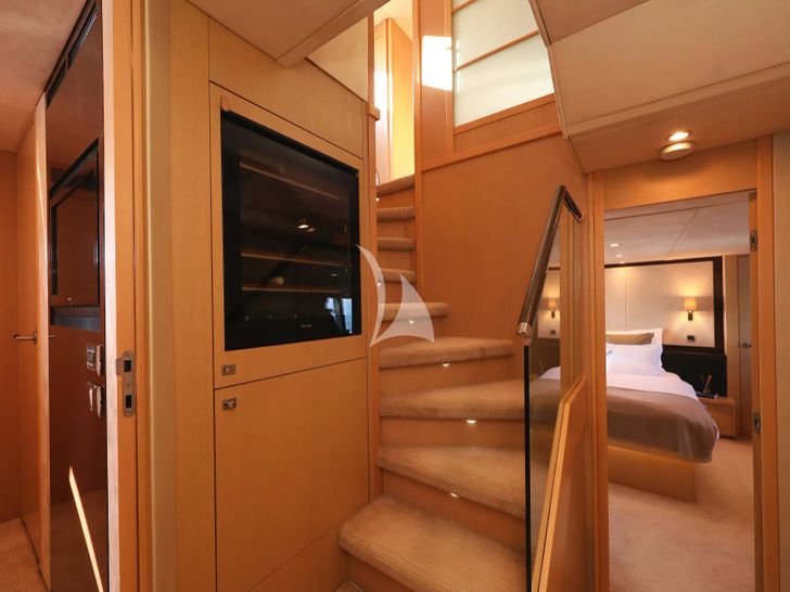 INSIEME Princess 85 Fly - staircase to the cabins INSIEME Princess 85 Fly - staircase to the cabins