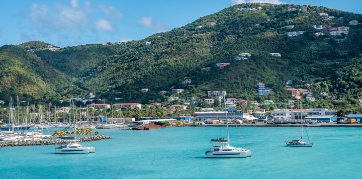 Yachts anchored in Road Town,Tortola