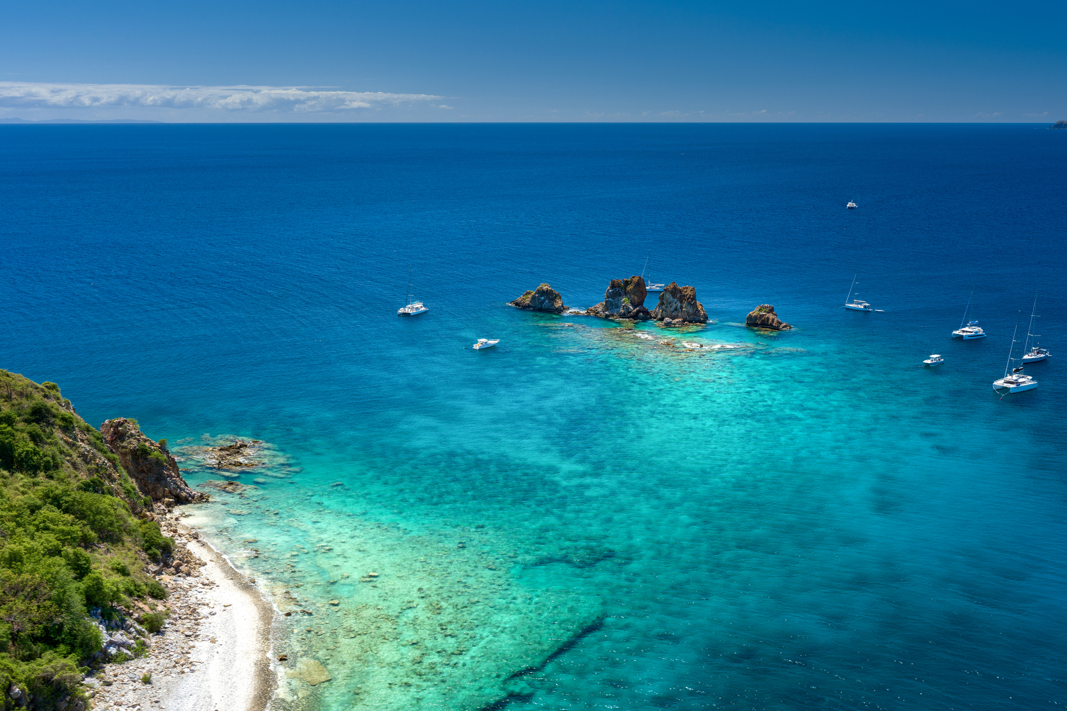 Crewed Power Catamarans Anchored at the Indians