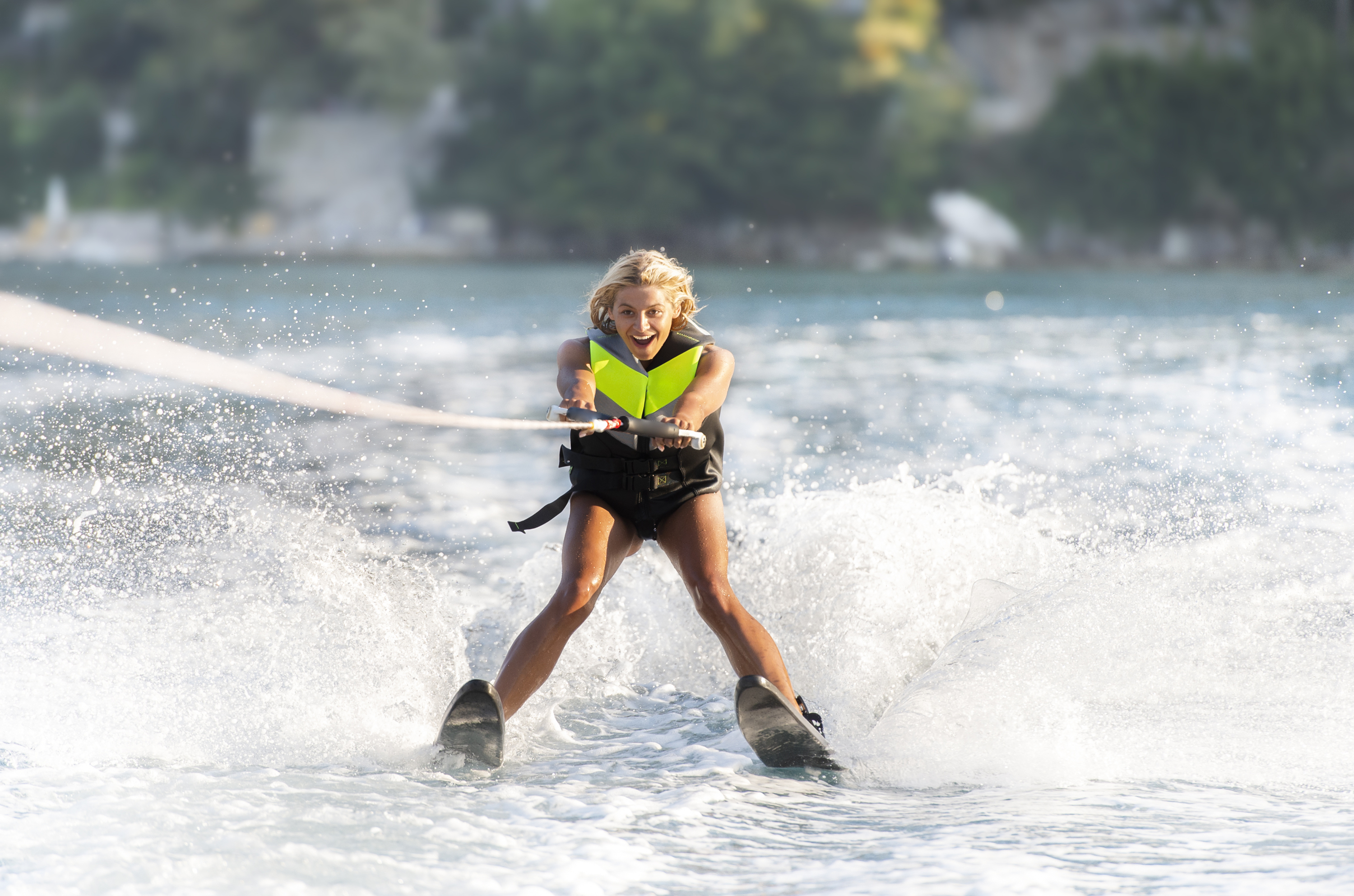 Water skiing in the BVI