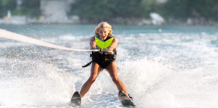 Water skiing in the BVI