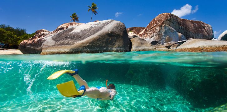 Snorkelling at The Baths,BVI - Caribbean Yacht Charter