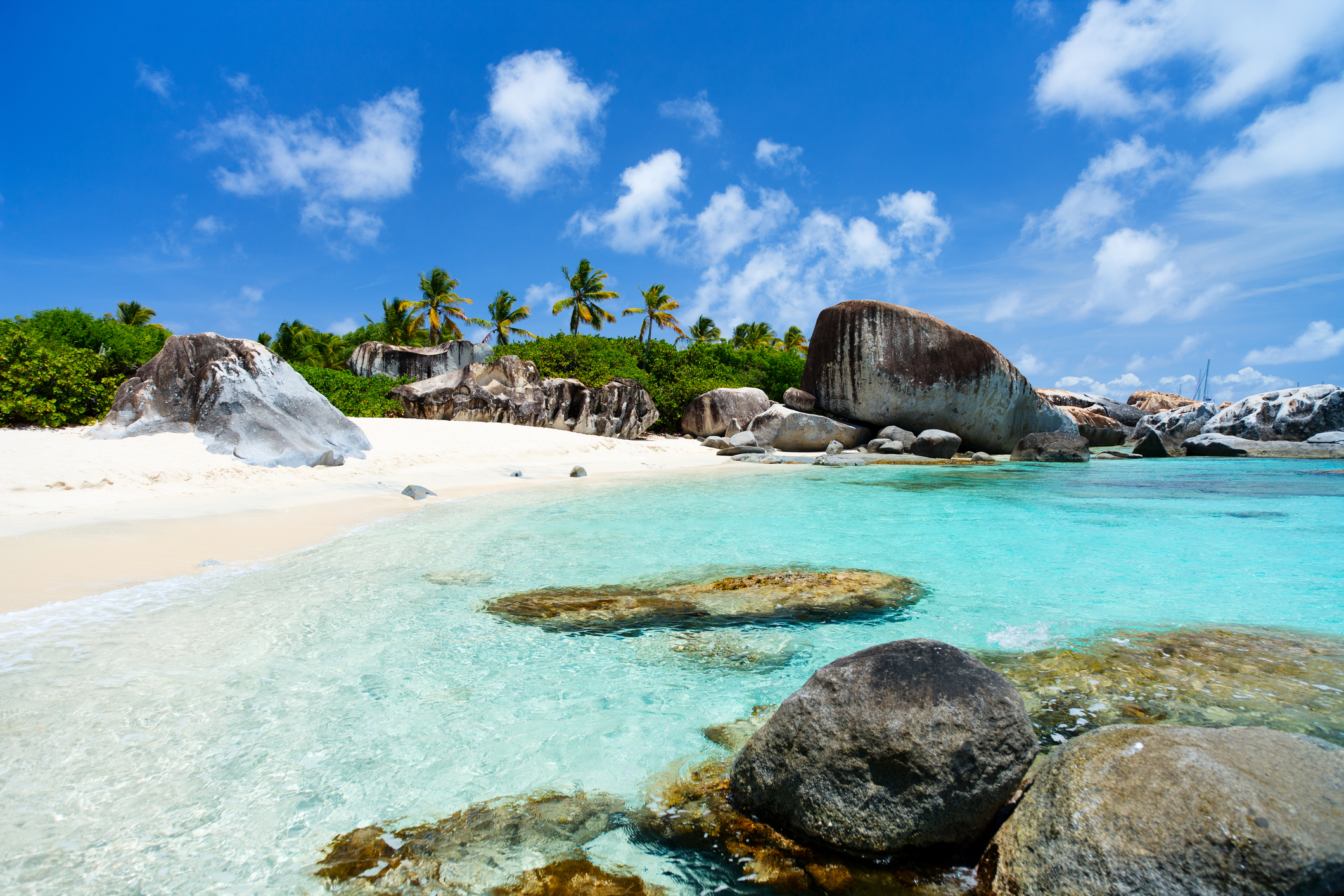 Crystal clear waters at The Baths on Virgin Gorda