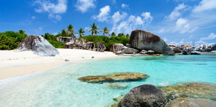 Crystal clear waters at The Baths on Virgin Gorda