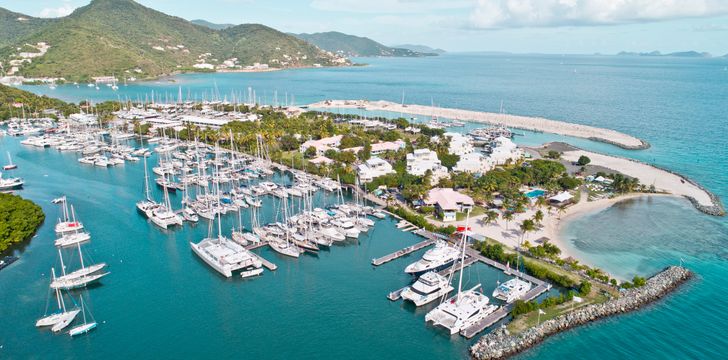 Boats Anchored for the BVI Charter Yacht Show