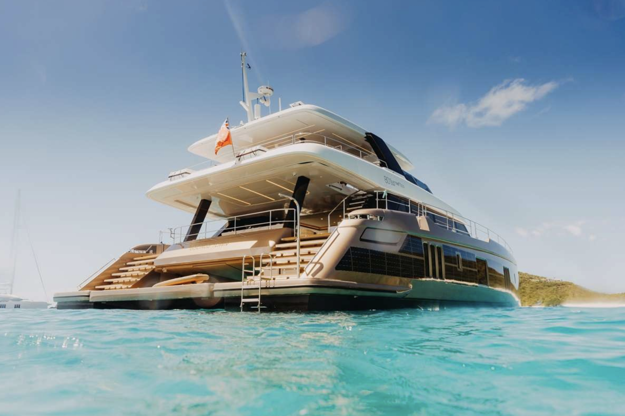 Sunreef 80 anchored in the BVI