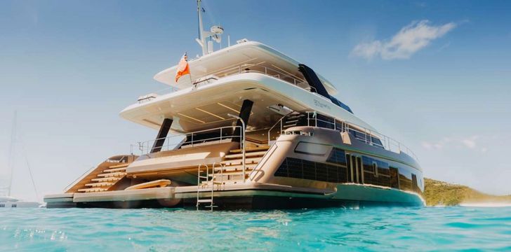 Sunreef 80 anchored in the BVI