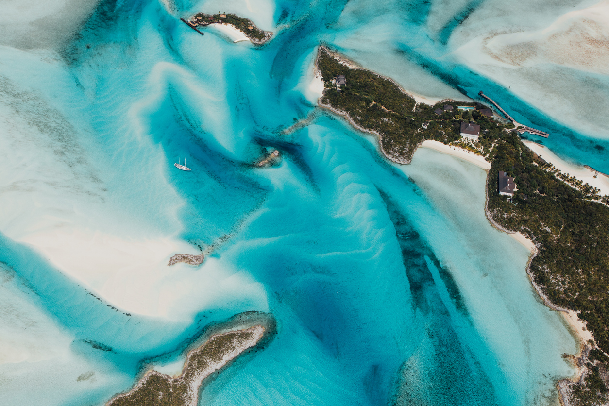 Aerial view of the Bahamas