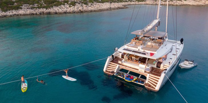 Saronic Islands Crewed Catamaran Water Toys,Greece