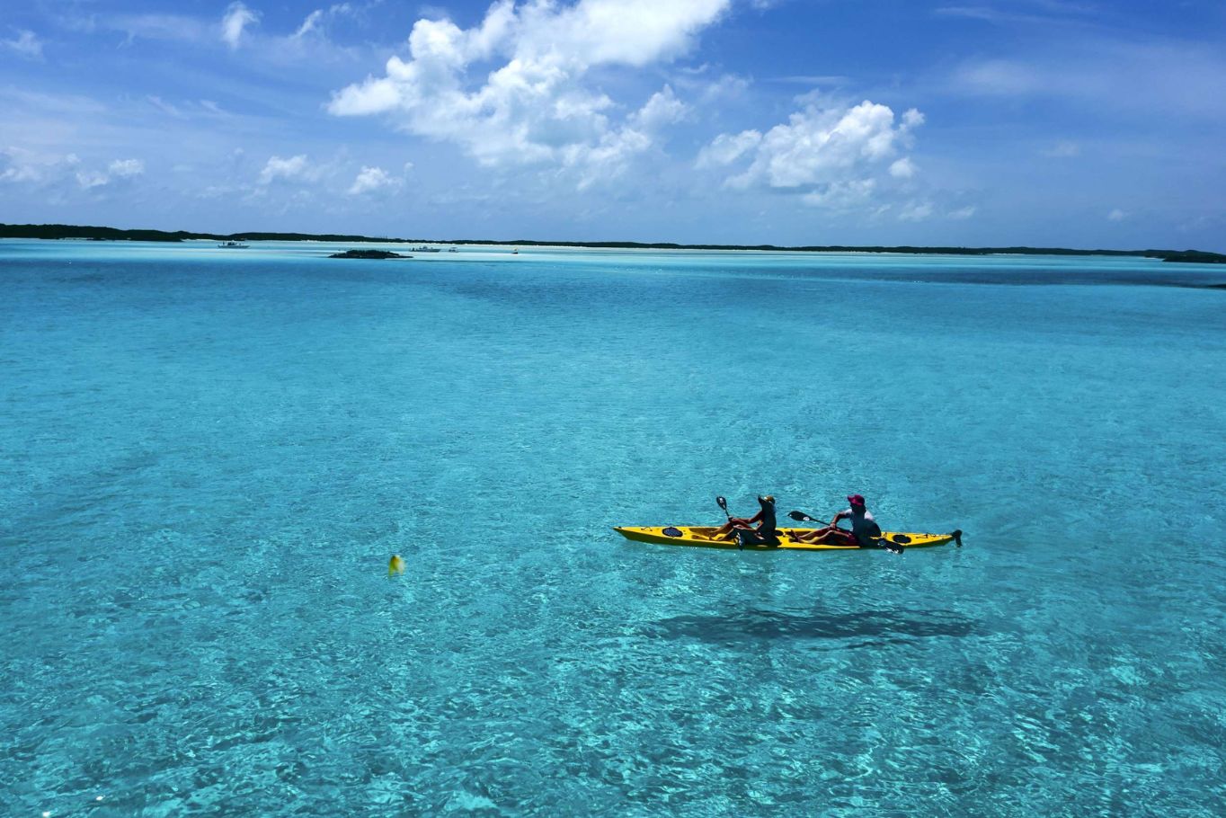 Kayaking in the Bahamas during a luxury yacht charter