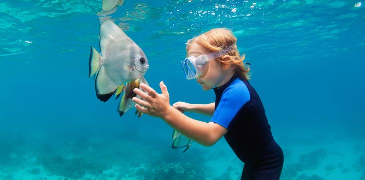 snorkelling on a family sailing vacation charters with children 