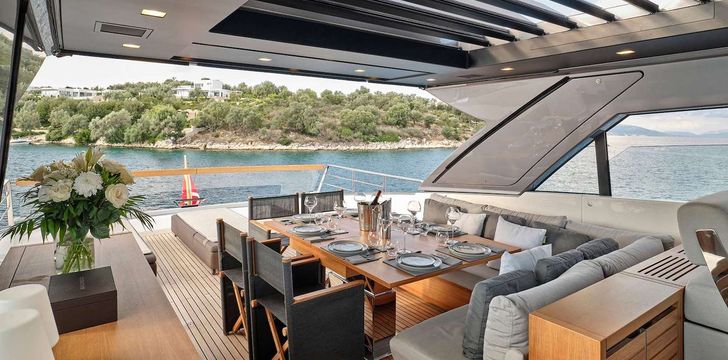 Nirvana,Alfresco Dining Greece Motor Yacht Charter