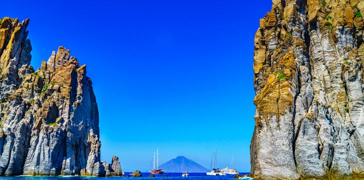 View of Stromboli in the Aeolian Islands