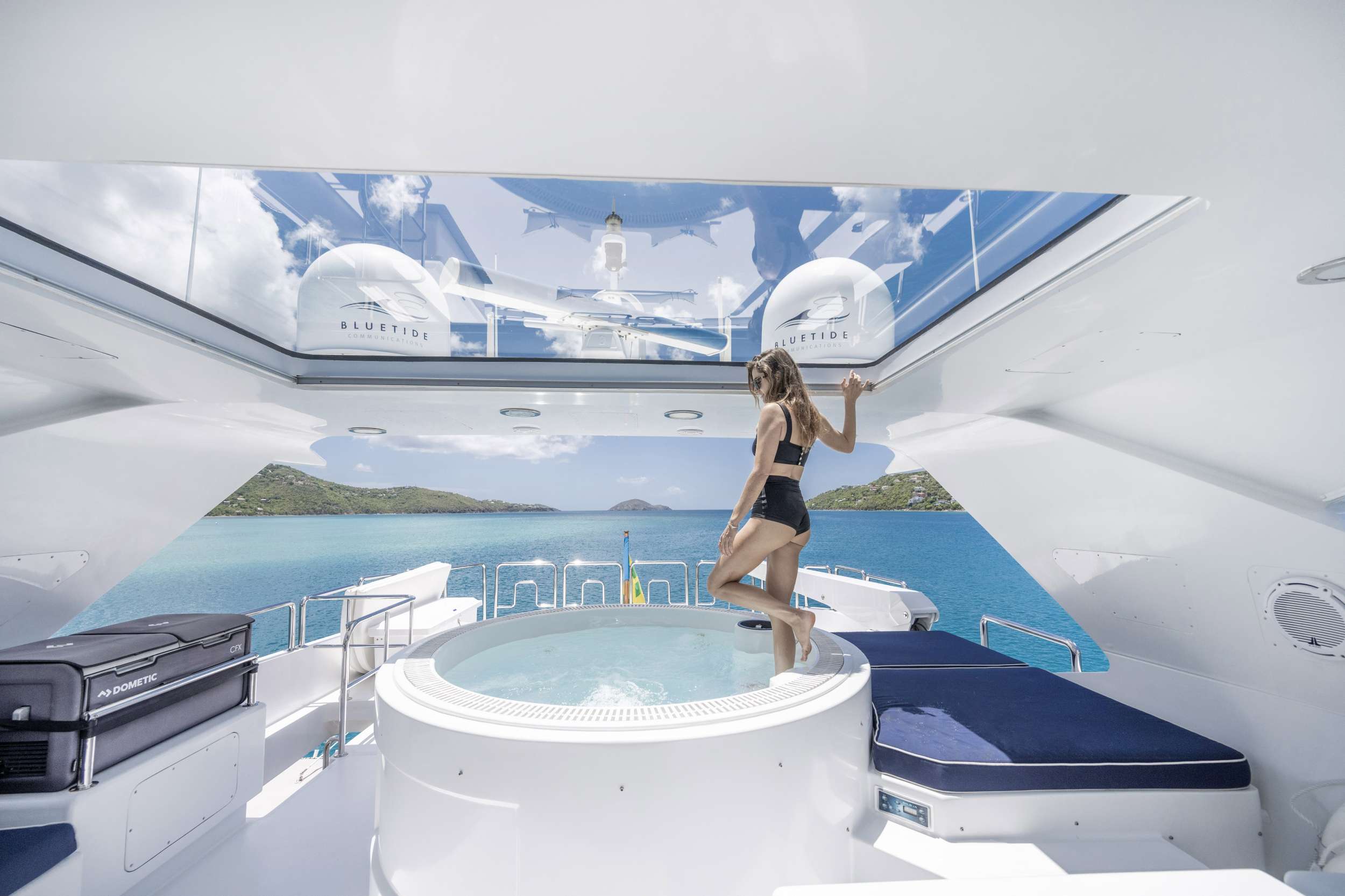 Enjoy the Jacuzzi Spa on Charter