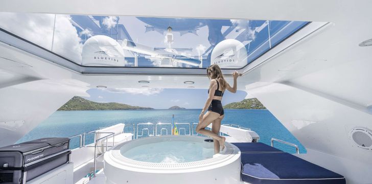 Enjoy the Jacuzzi Spa on Charter