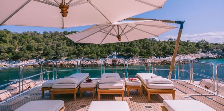 Relaxing on the Aft Deck of your Motor Yacht in Sardinia