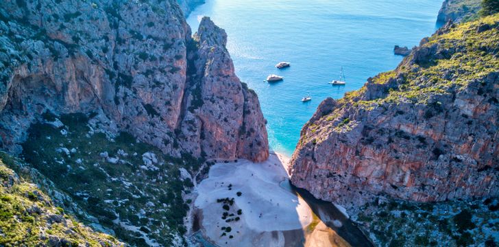 Sa Calobra Beach in Mallorca,West Mallorca Motor Yacht Itinerary