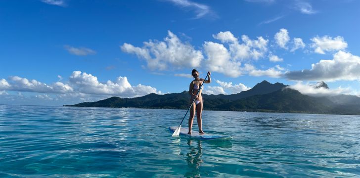 Paddleboarding on Raiatea