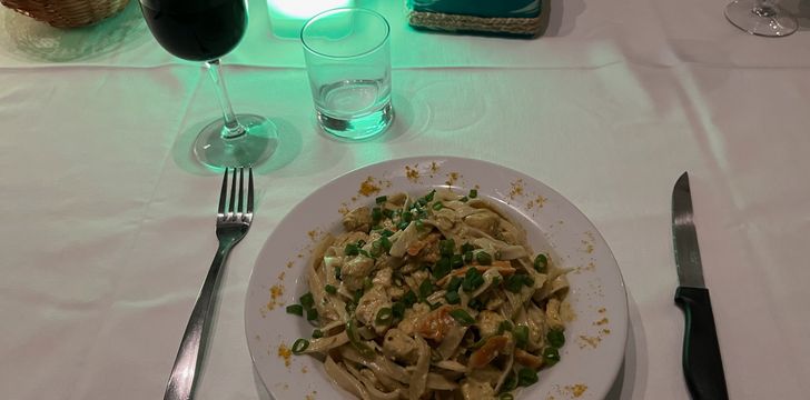 A Tahitian pasta dinner