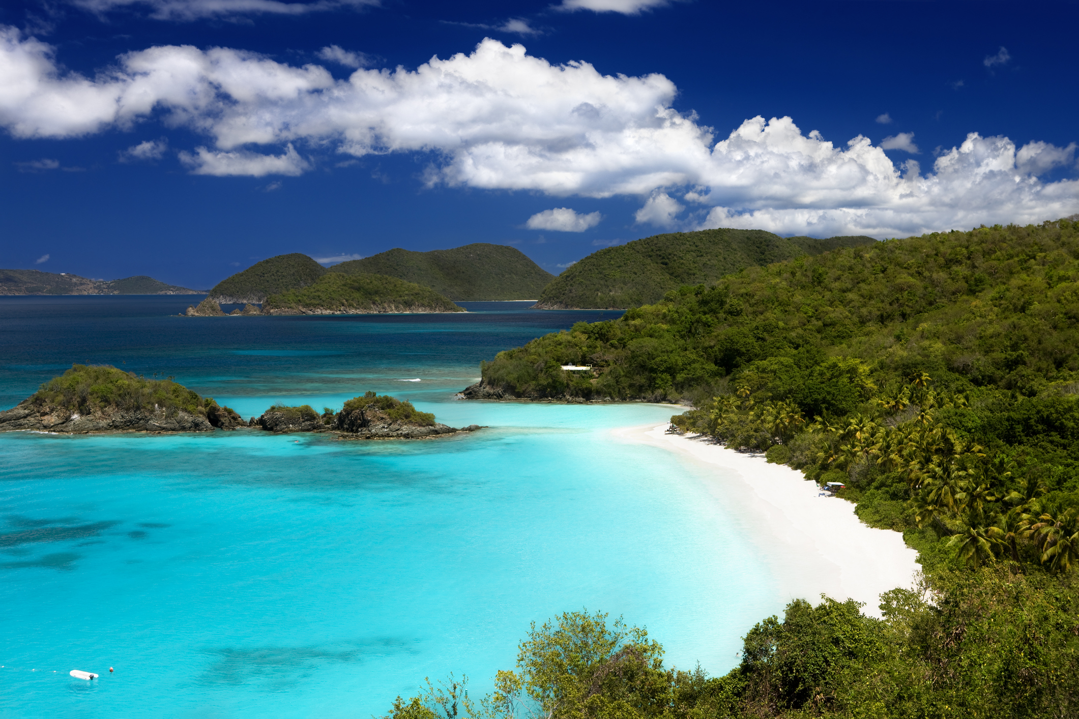 White sand beaches at Trunk Bay,St. John