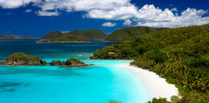 White sand beaches at Trunk Bay,St. John