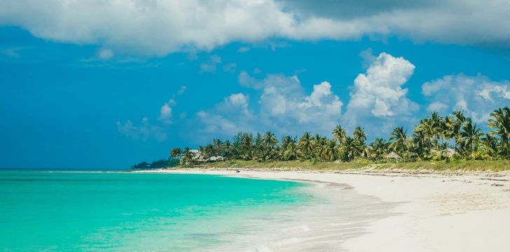 Secluded beach in the Bahamas