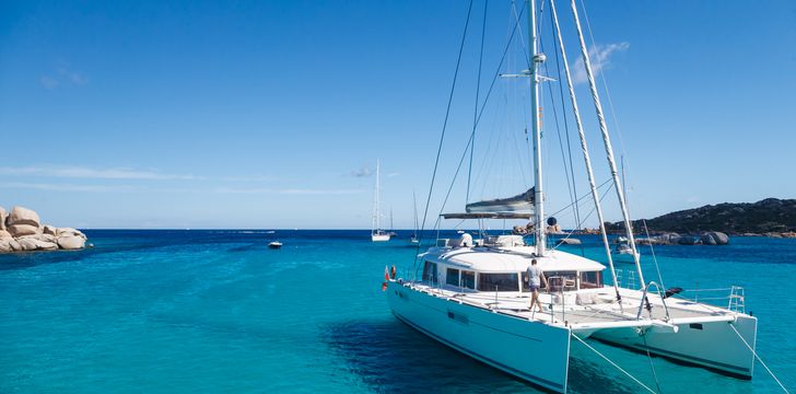 Catamaran Anchored in Albania