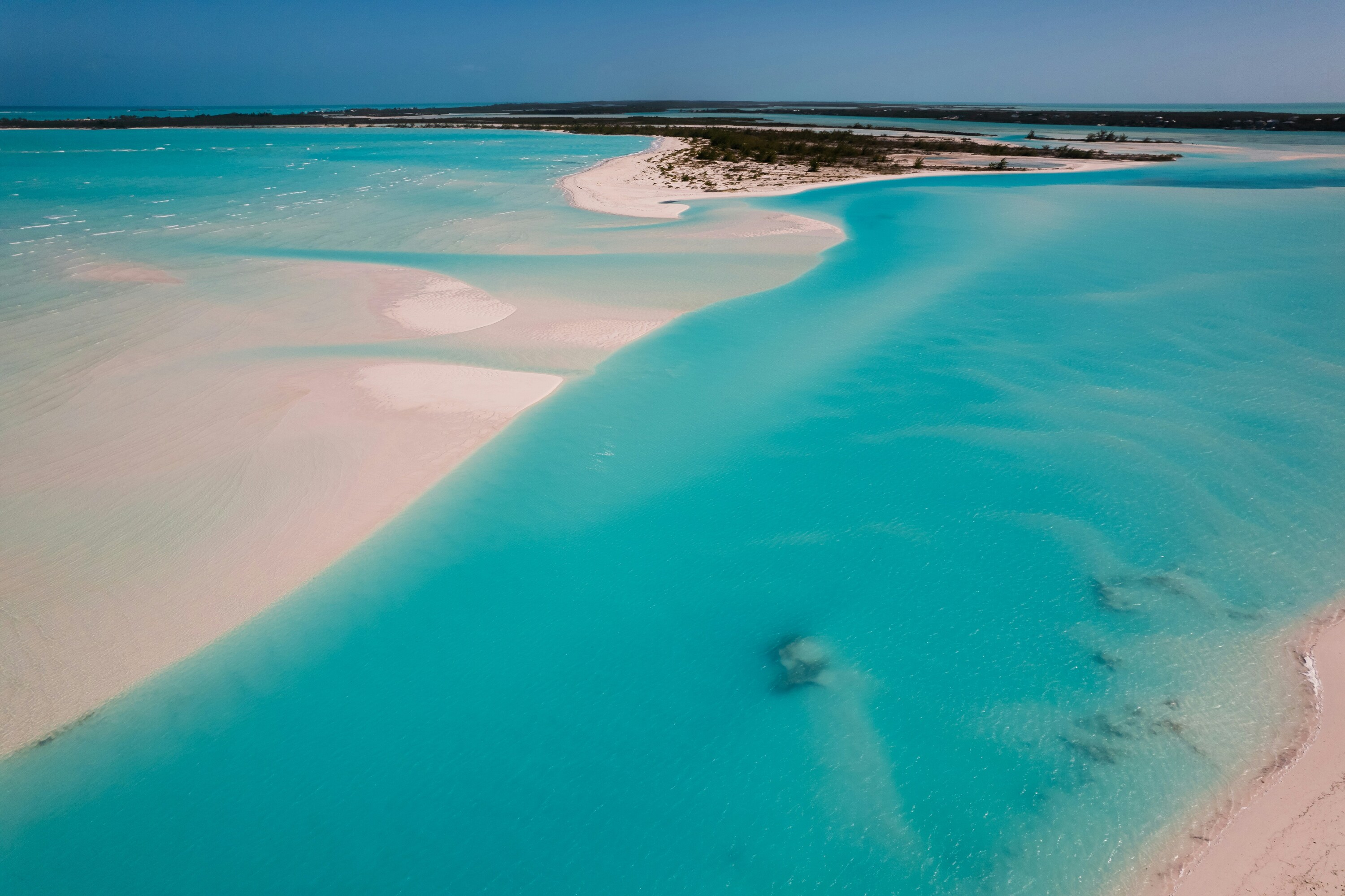 Pink Sandbars in the Bahamas